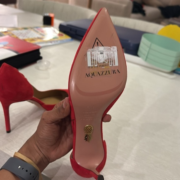 NWT AQUAZZURA Red Bow Tie Pointed toe Pumps size EU 39.5 - Picture 14 of 14